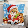 Christmas Cat-DIY Latch Hook Rug Pillowcase Kits 43*43cm tapestrymarket