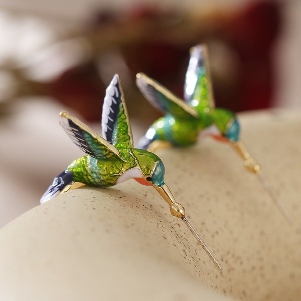 New Creative Cute Hummingbird Shape Dripping Earrings Ladies Earrings Jewelry 1 Pair