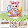 (US Only)2D Flat Easter Bunny Egg DIY Double-Sided Diamond Painting Desktop Decorations
