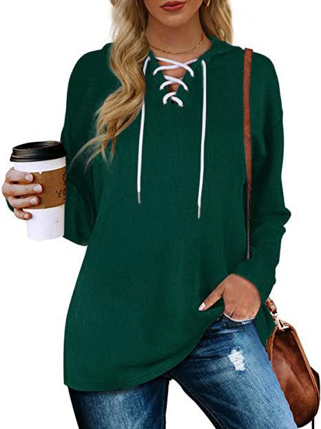 Women's V-neck Long Sleeved Sweatshirt Top