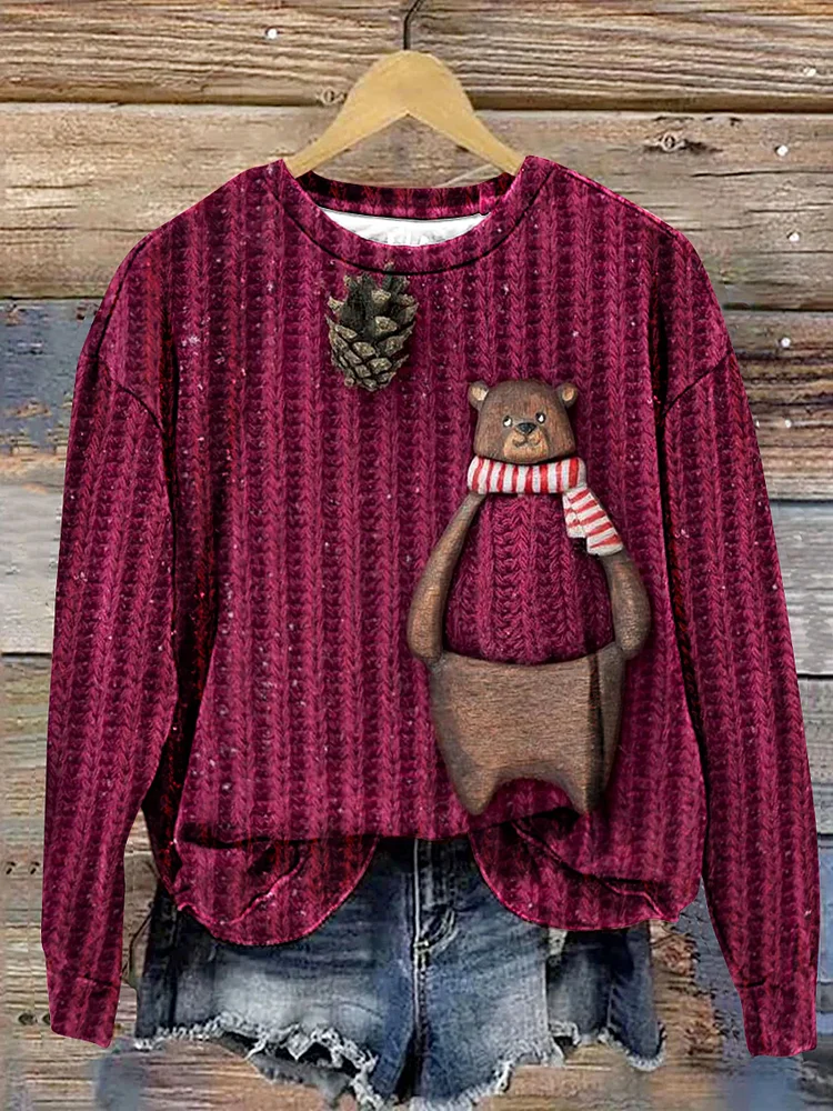 Women's Cute Animal Print Casual Sweatshirt