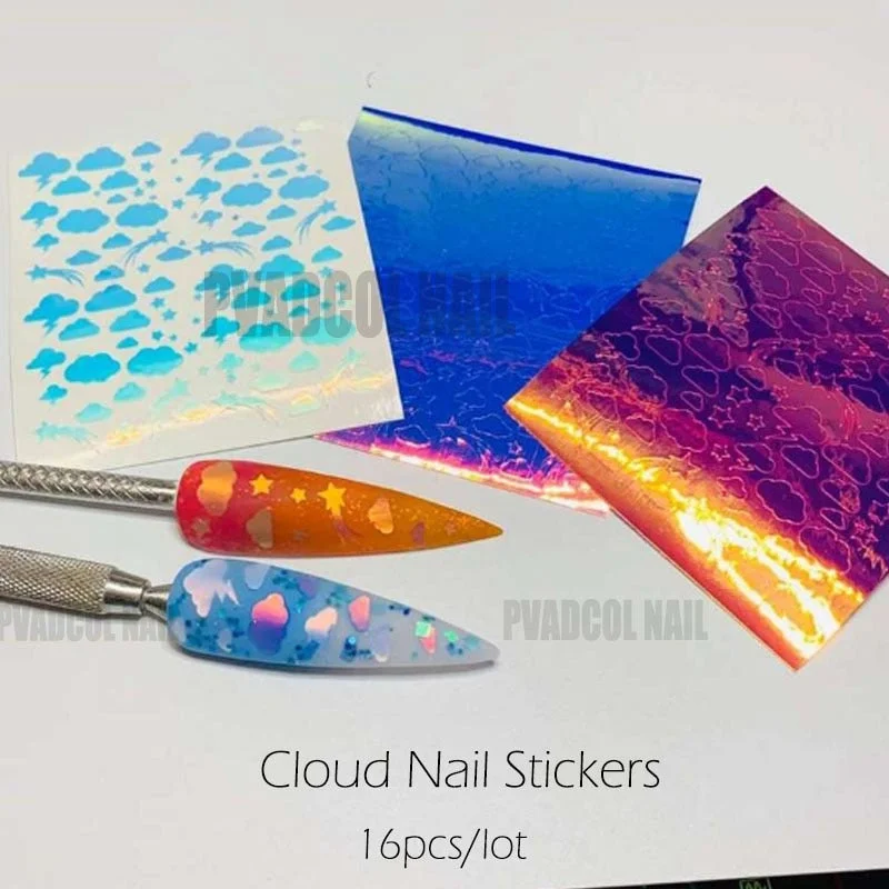 Japanese Nail Art Ice Aurora Nail Sticker Decals Korean Trendy Nails Design Self Adhesive Holographic Slider Manicure Decoration-Nail Inspo