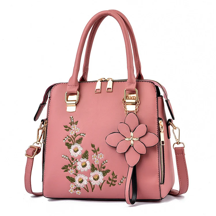 Embroidered handbag simple shoulder messenger bag