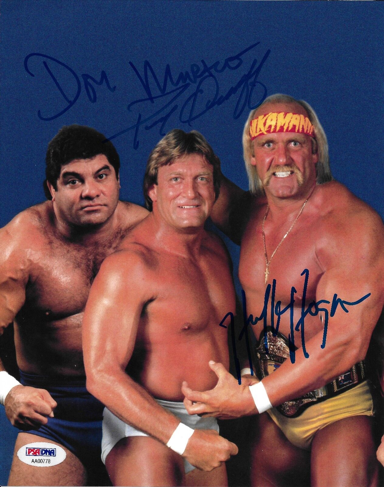 Hulk Hogan & Don Muraco Paul Orndorff Signed 8x10 Photo Poster painting PSA/DNA WWE 1987 Picture