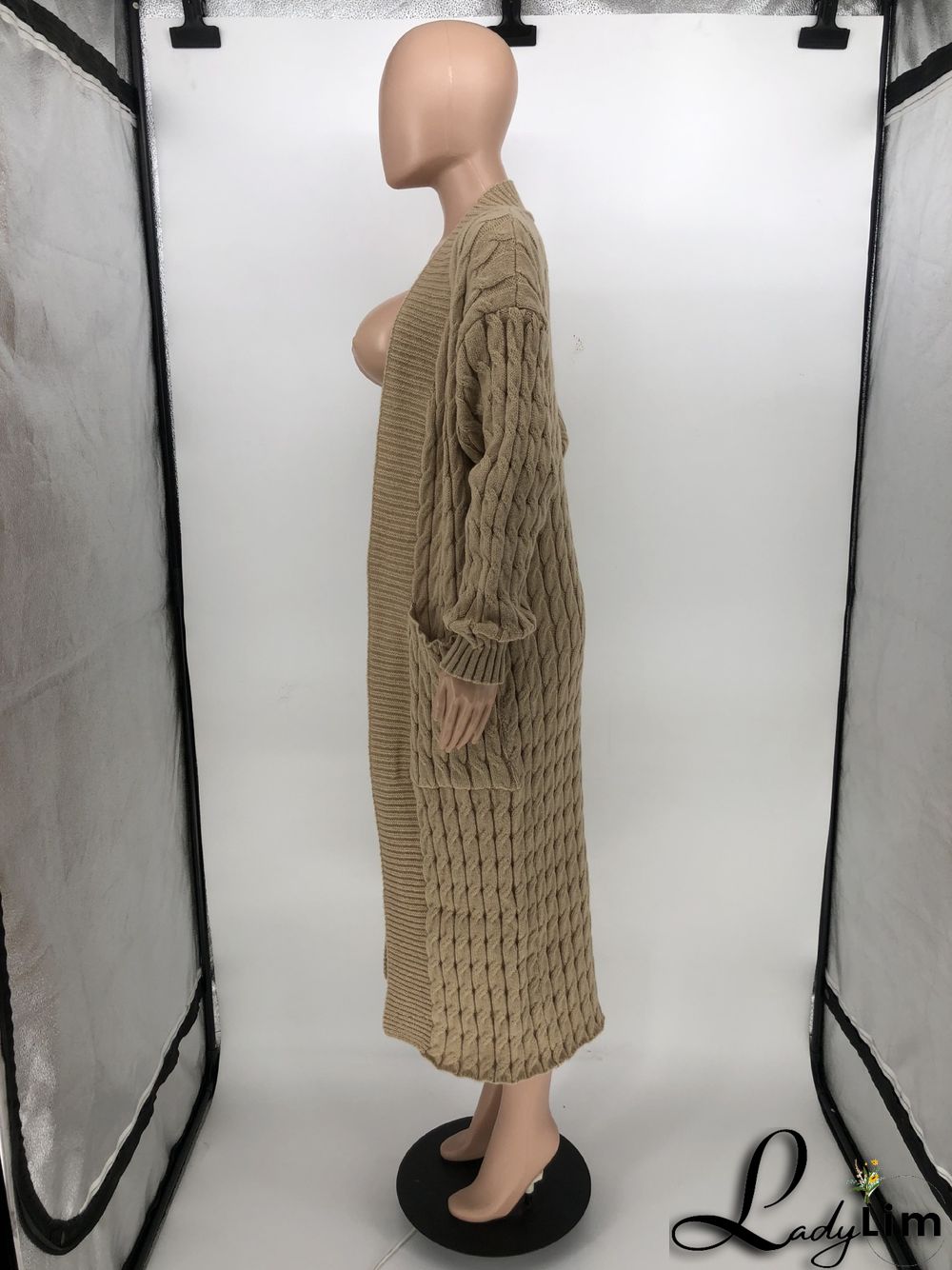 Women Winter Long Sleeve Plush Long Sweater Jacket