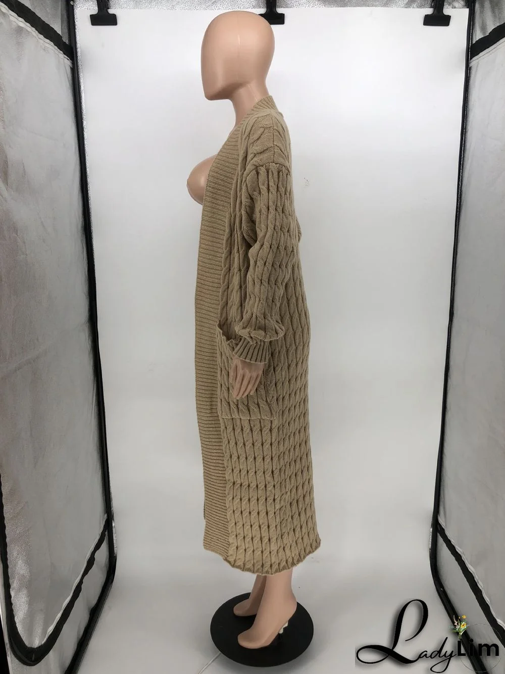 Women Winter Long Sleeve Plush Long Sweater Jacket