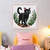 Black Cat In Garden-11CT Stamped Cross Stitch 37*37cm/14.57*14.57in tapestrymarket