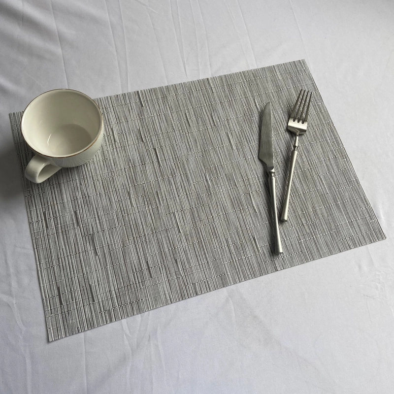 Cross-border Solid Color European-style Pvc Woven Insulation Western-style Placemat Hotel Home Teslin Dining Table Cushion Coaster