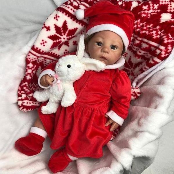 Reborn Baby Girl | 18'' Little Hannah Christmas Doll | Silicone & Cloth Body | Reborn Shoppe - Reborn Shoppe