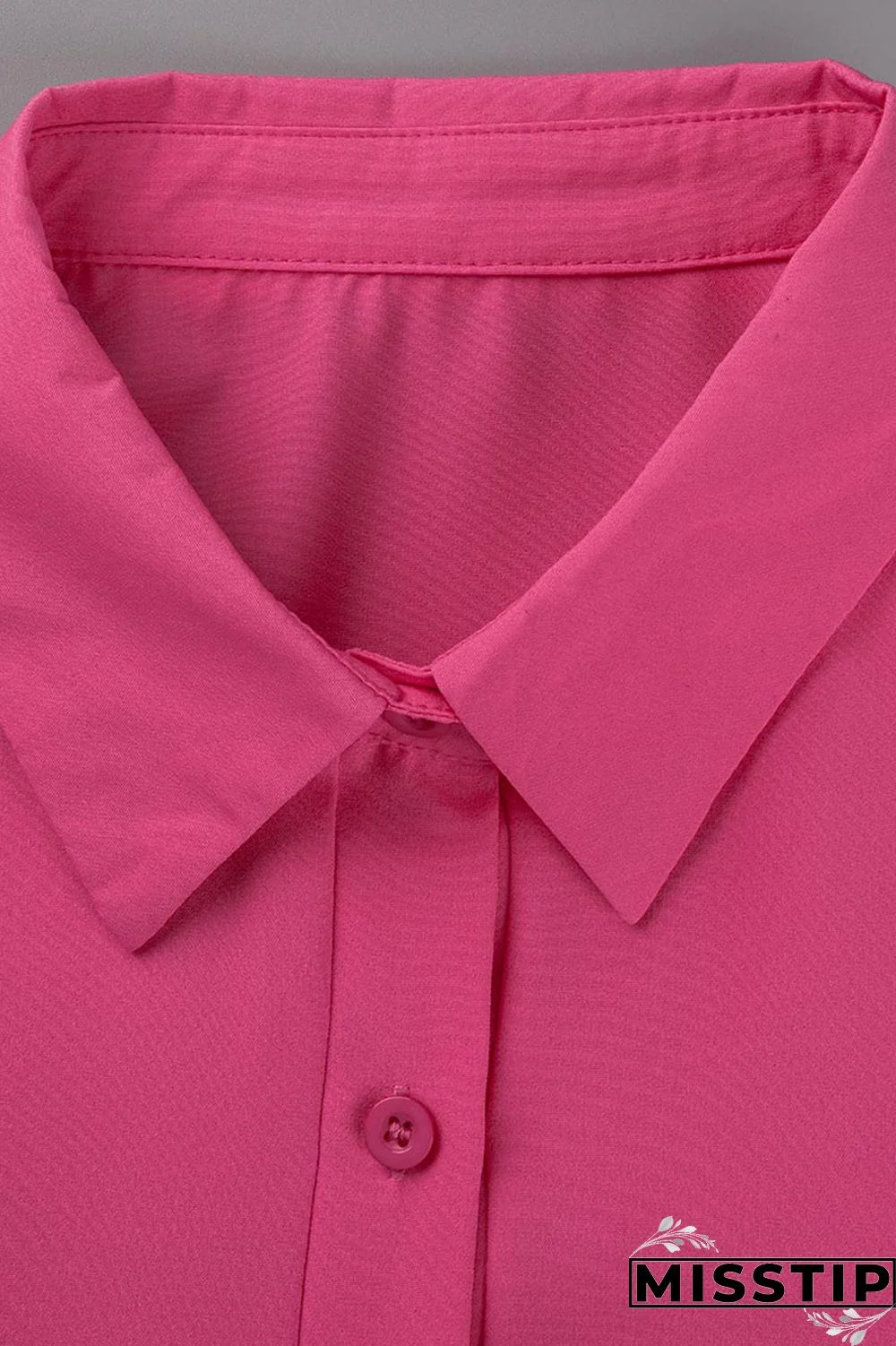 Black Casual Solid Patchwork Buckle Turndown Collar Plus Size Dresses