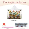 Colorful Flowers DIY PULeather Diamond Painting Tissue Box for Adults Beginners Large Size Diamond Art Paper Storage Holder for Living Room Bedroom Bathroom Table Decor
