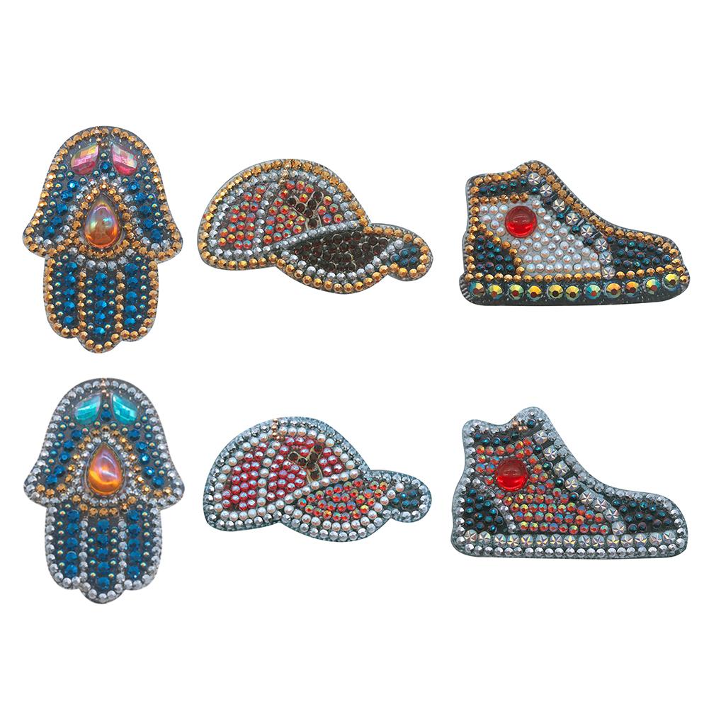 

6pcs Gloves Hat Shoes-DIY Creative Diamond Keychain, 501 Original