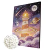 DIY Pearl Painting Lighthouse with Frame for Home Wall Decor(30x40cm)