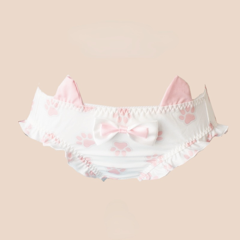 Kawaii Bowknot Cute Cat Paw Undies Panties SP16993