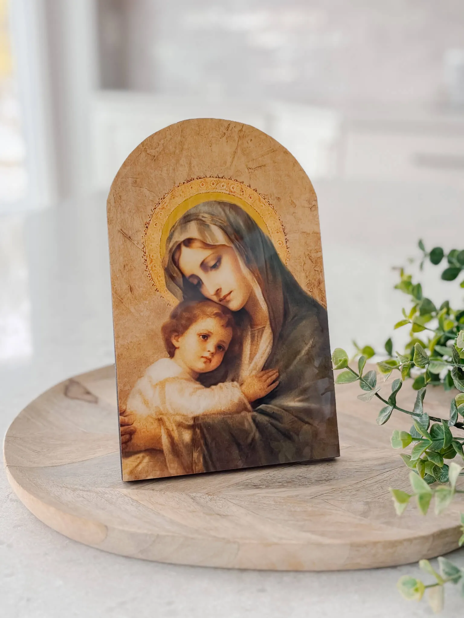 Tender Madonna - Arched Plaque