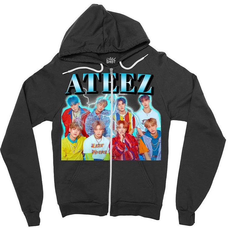Ateez Cartoon Character Zip-Up Hoodie officialateezshop