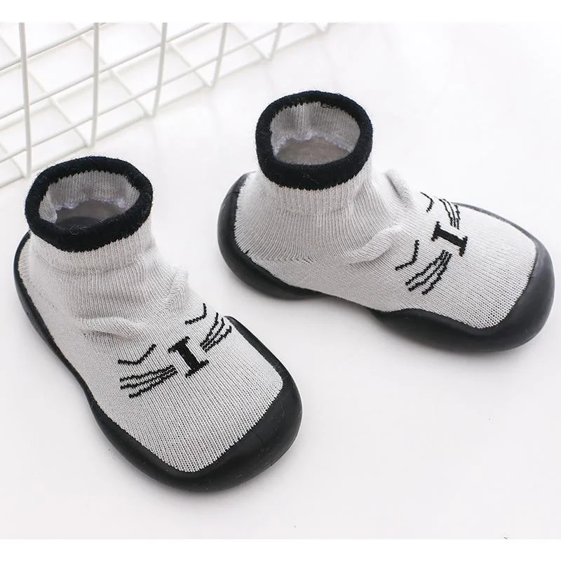 Baby Socks With Rubber Soles Cartoon baby shoes Infant Sock Baby steps Anti-slip Leather kids Floor Socks Baby slippers