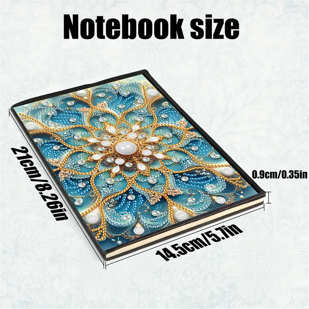 2pcs Mandala Partial DIY 50 Pages A5 Diamond Painting Notebook for Study Home