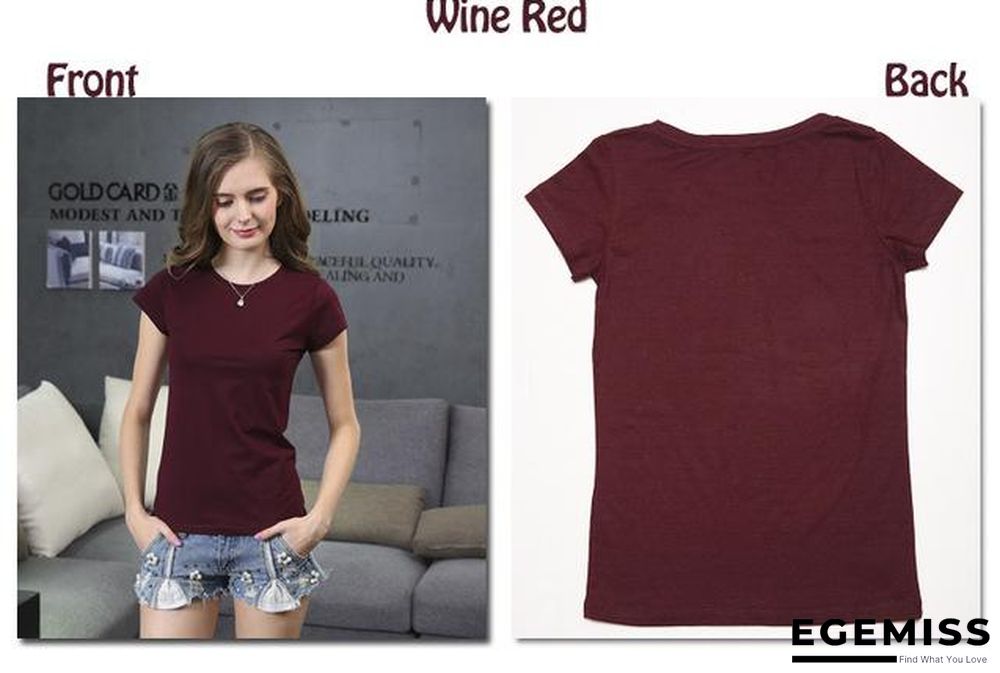 18 Colors S-3XL Plain T-Shirt Women Cotton Elastic Basic Casual Tops Short Sleeve T-shirt | EGEMISS