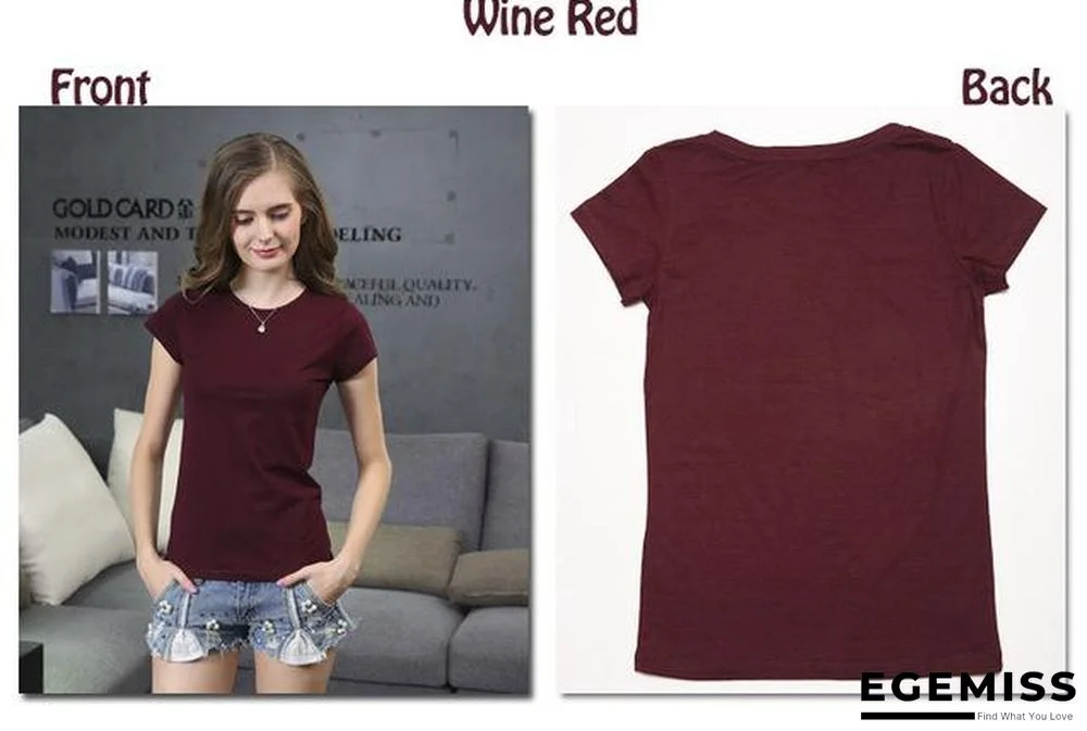18 Colors S-3XL Plain T-Shirt Women Cotton Elastic Basic Casual Tops Short Sleeve T-shirt | EGEMISS