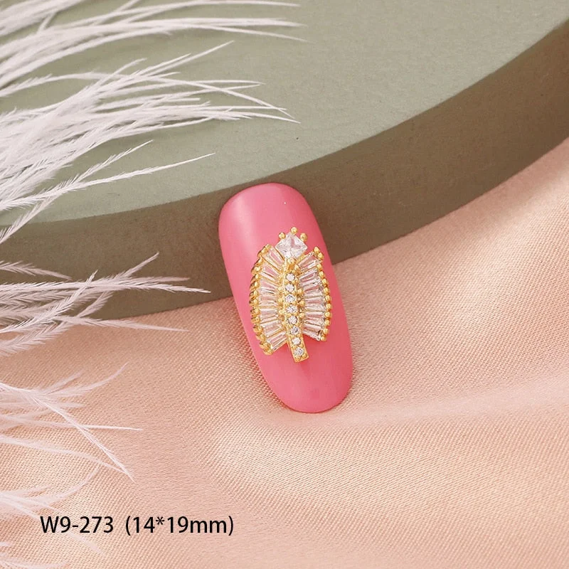 2pcs 2021 New 3D Metal Zircon Nail Art Jewelry Top Zircon Crystal Manicure Zircon Diamond Pendant Japanese Nail Decoration