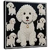 (30x30cm)DIY Pearl Painting Framed Puppy Handmade Pearl Material Art Kit Living Room Decor