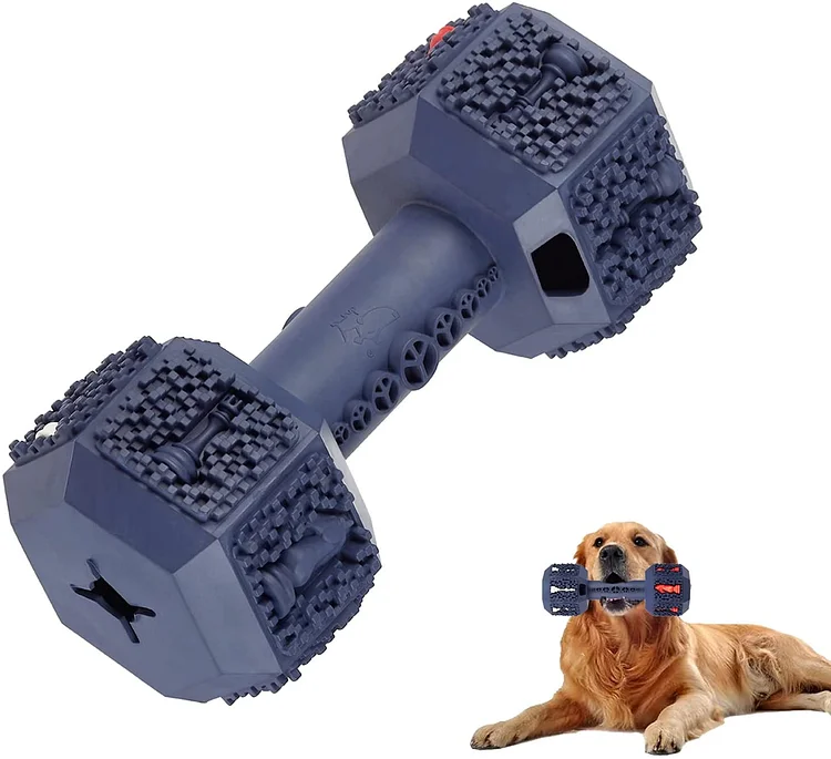Dumbbell Indestructible Dog Teething Chew Toys