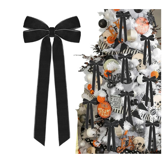 Tegooe 10PCS Velvet Bow Decorative Ribbons - Holiday Wedding Decor