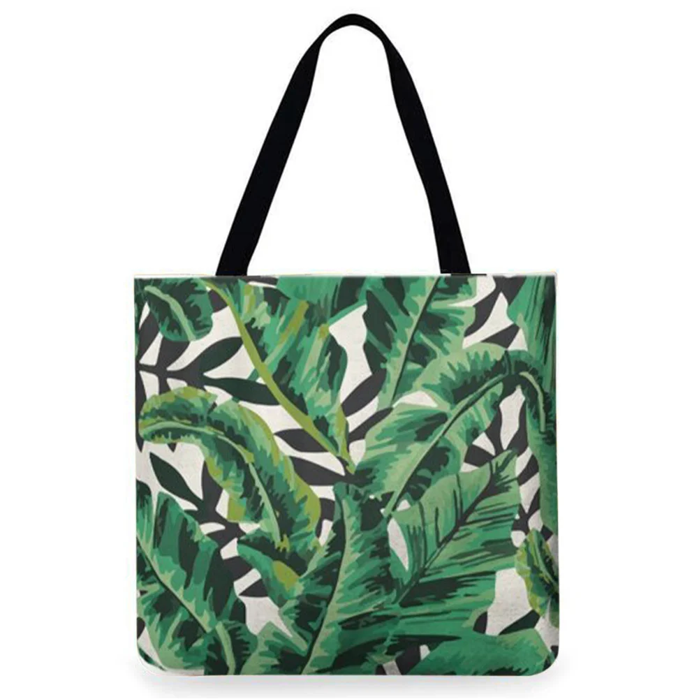 Linen Tote Bag-Green Vine