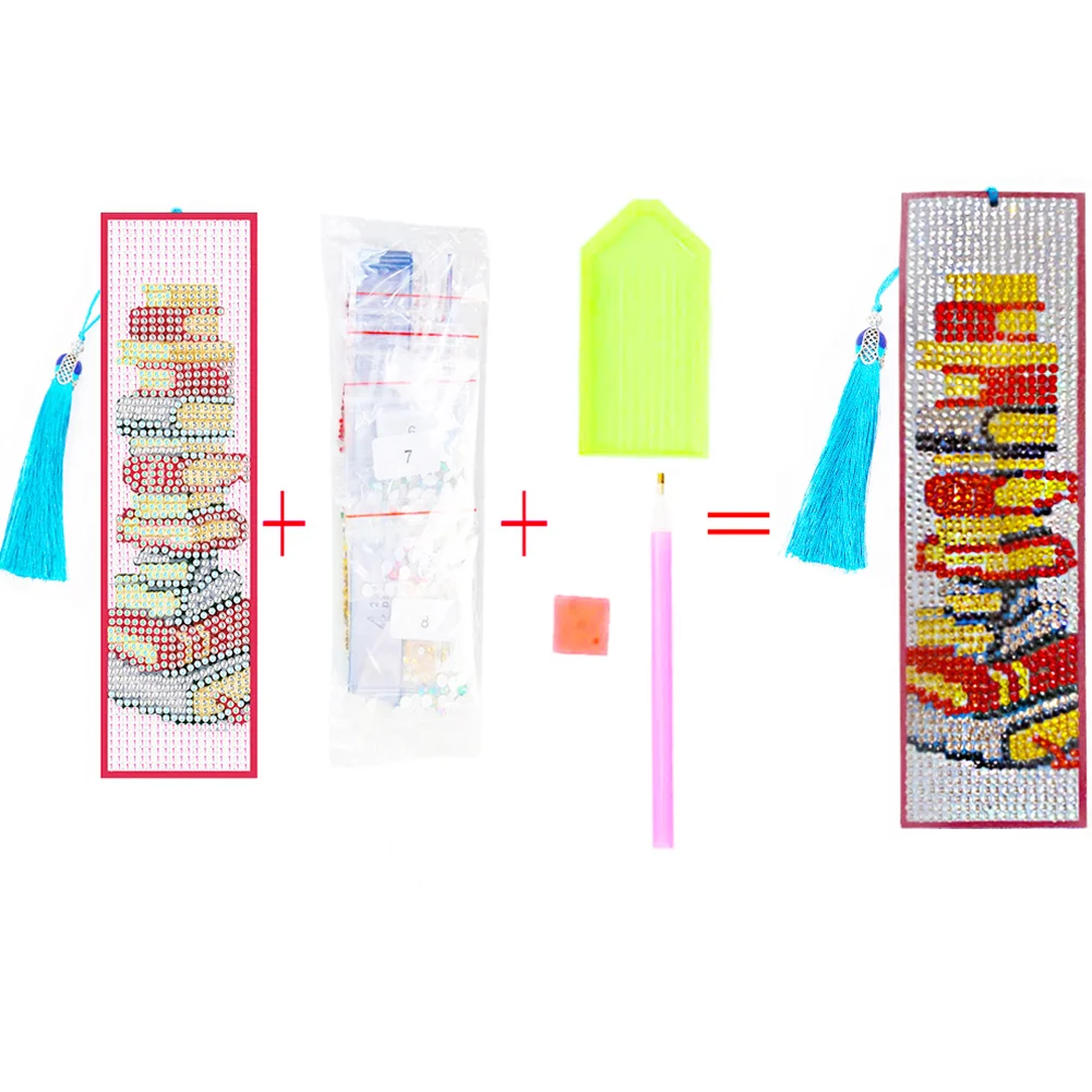 DIY Diamond Painting Leather Bookmark - Book