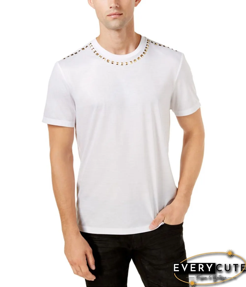 I-N-C Mens Studded Embellished T-Shirt