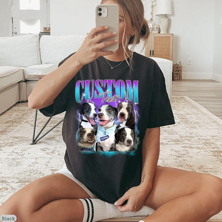Custom Pet Bootleg Shirt, Custom Retro Dog Bootleg Tee Sweatshirt Hoodie