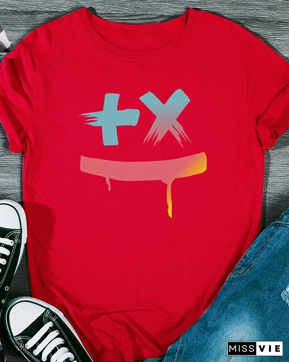 Women's Print Short Sleeve Daily T Shirt