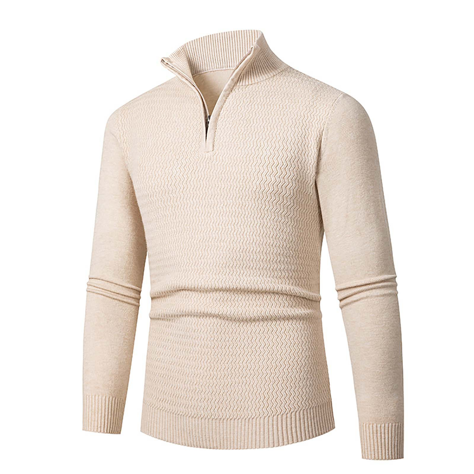Selfeva mens winter vest jacket New Men's Sweater Half Zipper Pullovers Winter Warm Stand Collar Turtleneck Cotton Knitted Sweaters Men Solid Color Sweatwear