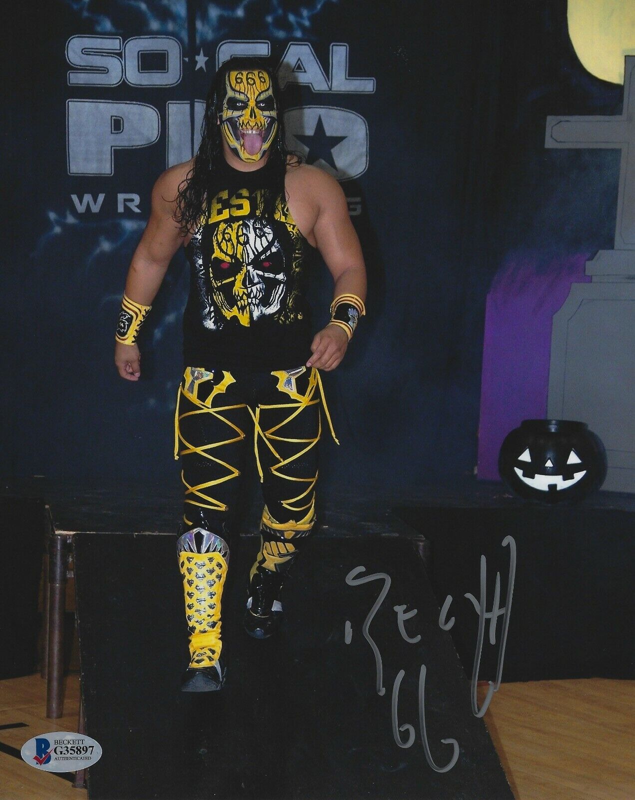 Bestia 666 Signed 8x10 Photo Poster painting BAS Beckett COA AAA Lucha Libre Picture Autograph 4