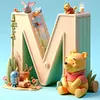 Diamond Painting -DIY Round Drill Letter M