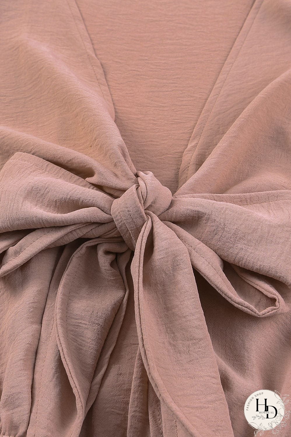 Round Neck Belted Long Sleeve Dress