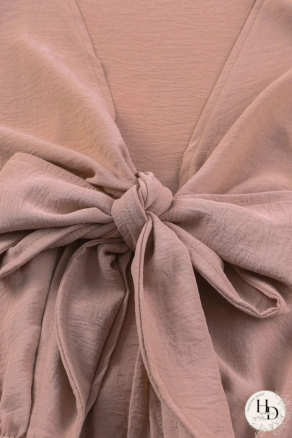 Round Neck Belted Long Sleeve Dress