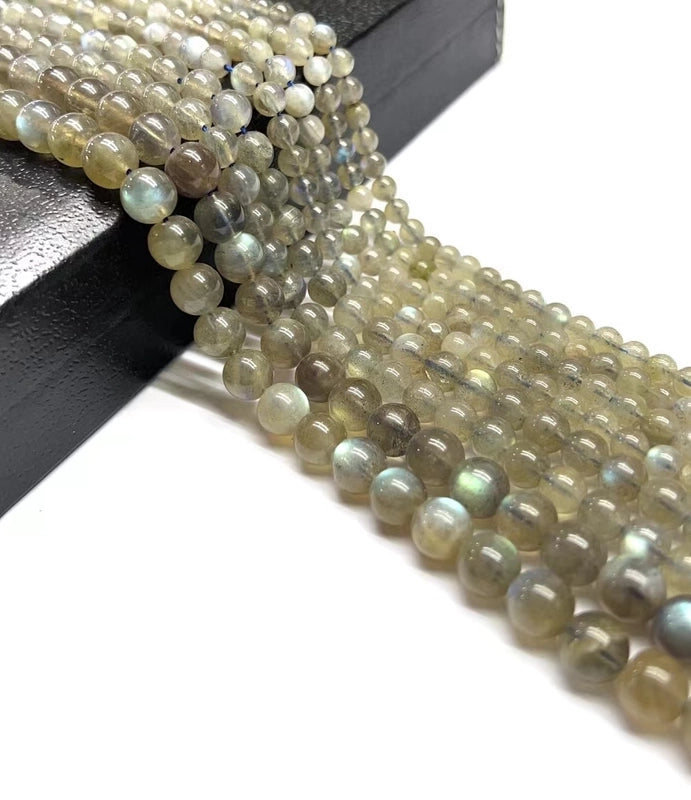 1 Piece Diameter 4mm Diameter 5mm Diameter 6 Mm 1-1.5mm Natural Stone Labradorite Geometric Polished Beads