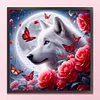 Rose And Wolf Under The Moon-11CT Stamped Cross Stitch 40*40cm/15.75*15.75in