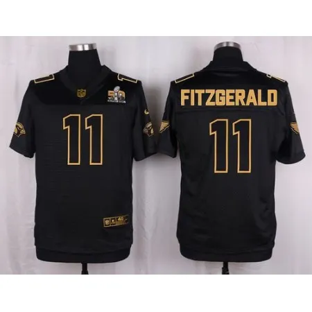 Cardinals #11 Larry Fitzgerald Black Pro Line Gold Collection Men's Stitched NFL Elite Jersey