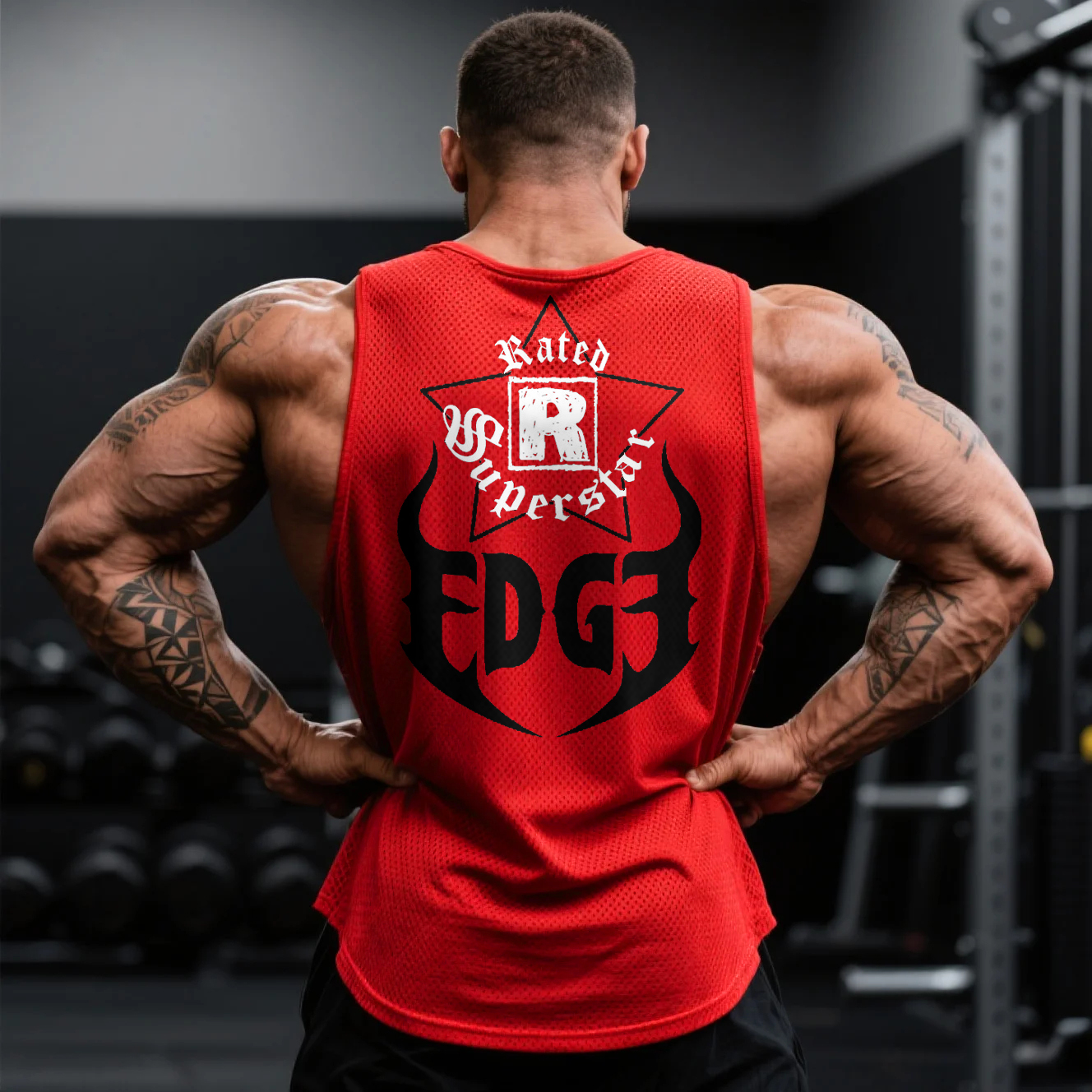 Oversized Loose And Comfortable Mesh Breathable Vest Fitness Sports Extreme Fighting Print Vest / TECHWEAR CLUB / Techwear
