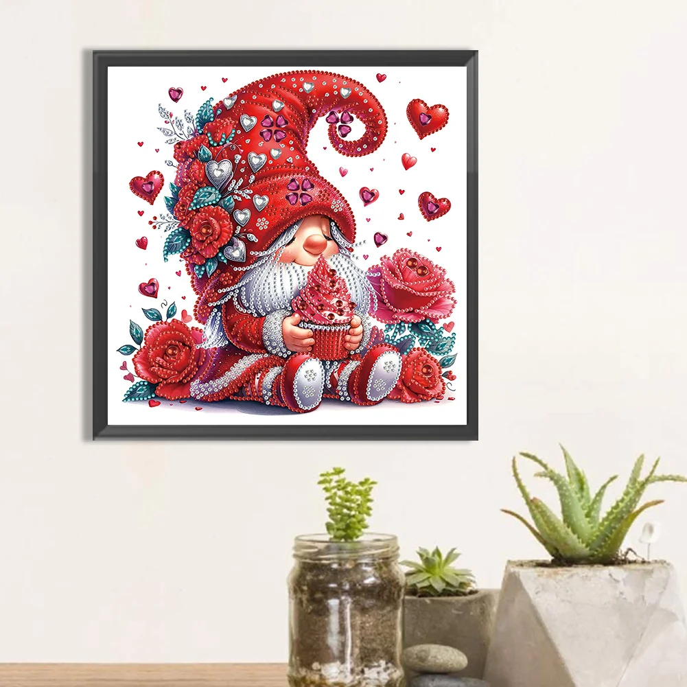 Diamond Painting - Partial Special Shaped Drill - Love Gnome(Canvas|30*30cm)