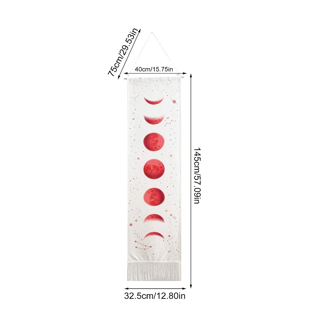 Moon Phase Tapestry Wall Hanging Lunar Eclipse Cycle Tassel Carpet Sun Moon Tapestries Bohemian Psychedelic Wall Decoration