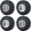 AMK 4Pcs 1.0" Rubber All Terrain 7.5mm Hex Wheels and Tires 25x54x24mm for 1/24 RC Crawler Cars Axial SCX24 90081 AXI00001 AXI00002 AXI00004 1/18 TRX4M (Blue)