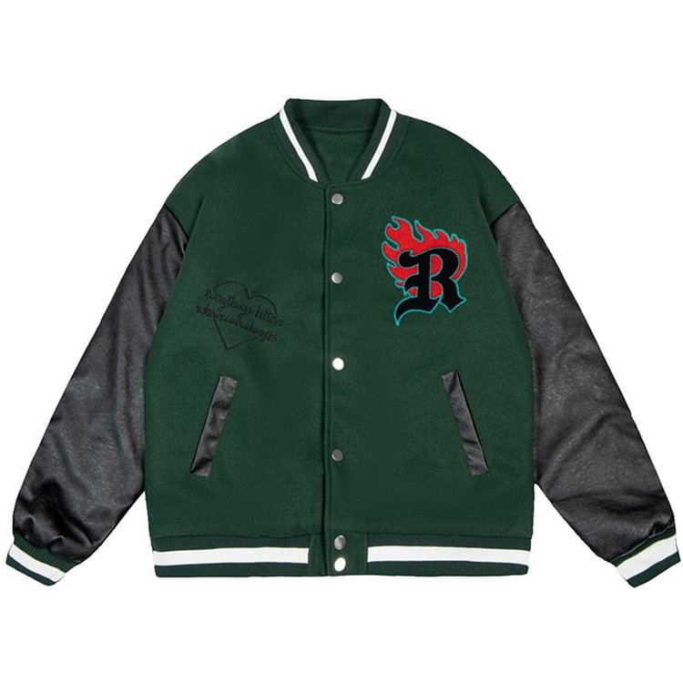 "999" Patch Embroidered Varsity Jacket