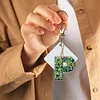 DIY Pocket Mirror Handmade Gem Keychains Letters Lady Bag Pendant 60x70mm (P)