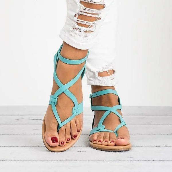 Ankle Strappy Sandals FFlat Sandals For Women Beach Flip Flops
