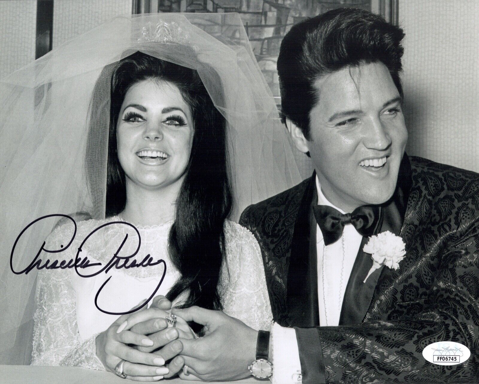 PRISCILLA PRESLEY Signed ELVIS 8x10 Photo Poster painting PRIVATE SIGNING Autograph JSA COA Cert