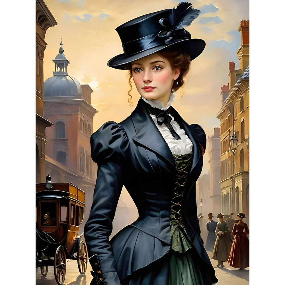Diamond Painting - Full Round Drill - Elegant Lady(Canvas|30*40cm)